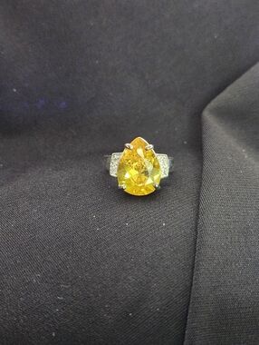 Elegant Citrine Teardrop/Pear Shaped Ring